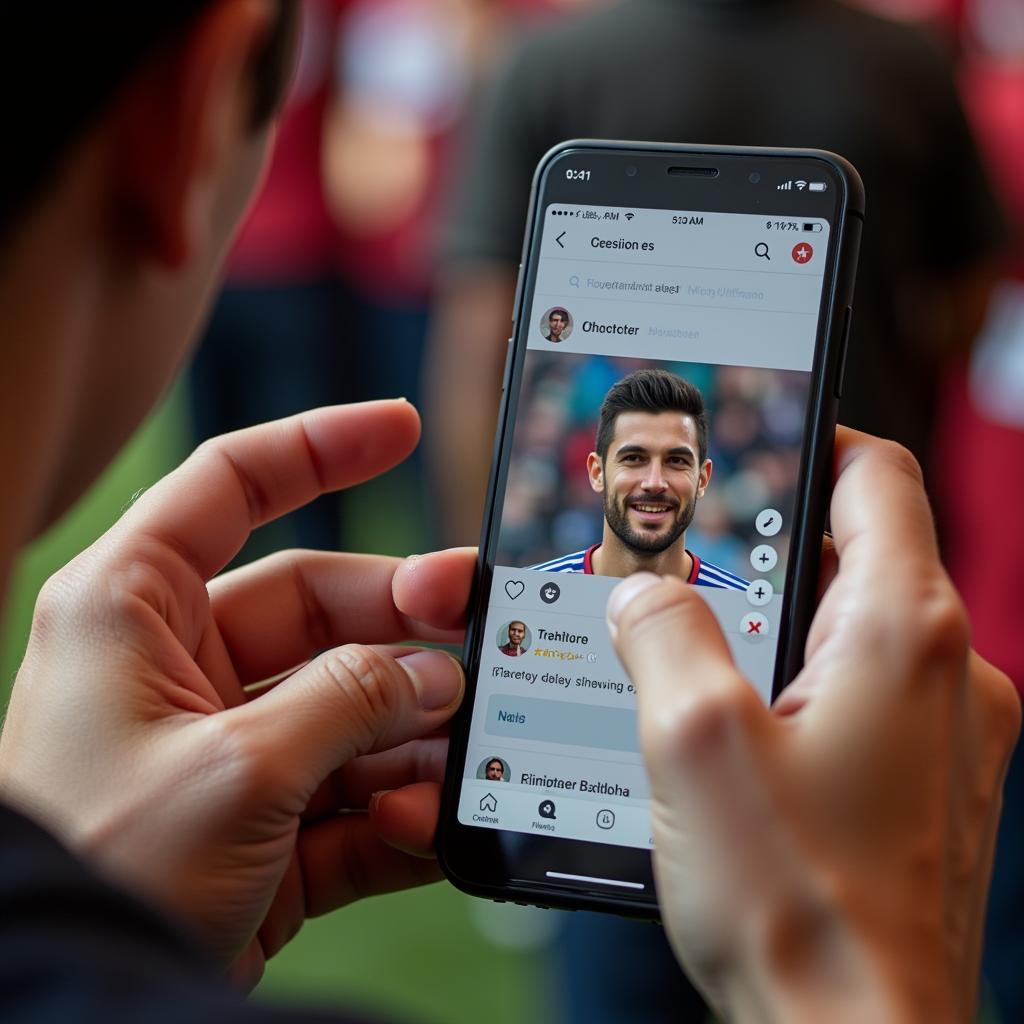 Fan Using Football App