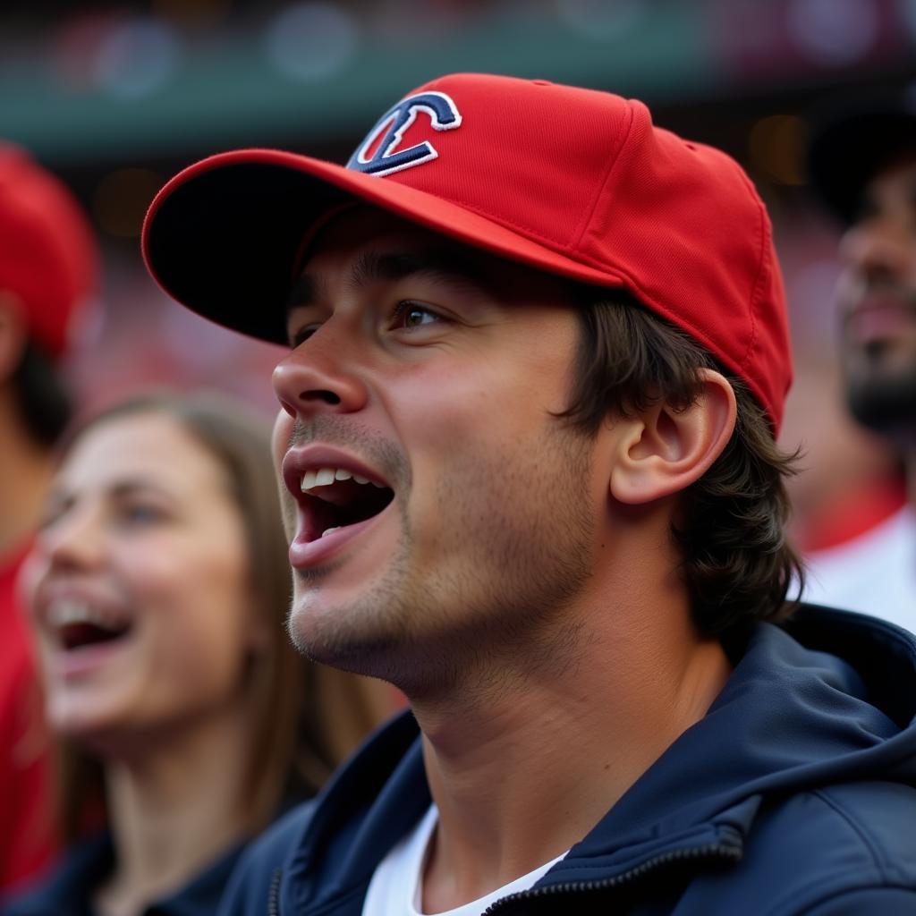 Fan Wearing City Sport Cap at Game