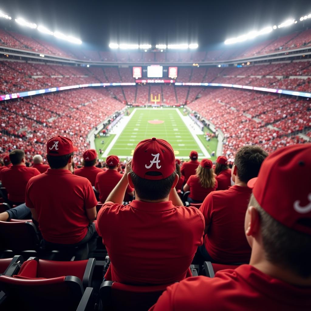 Fans Sporting Alabama The Game Hats at the Iron Bowl