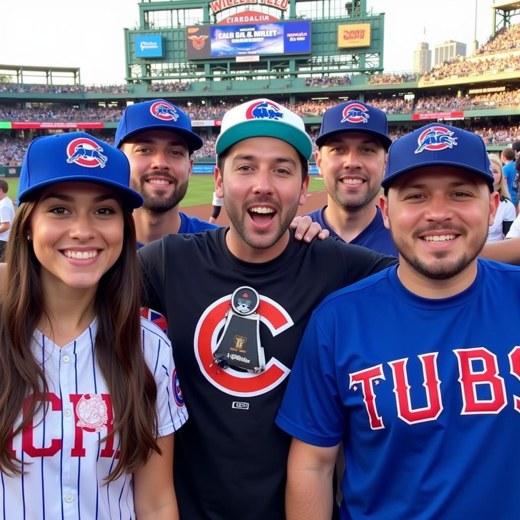 Fans Sporting Cubs All-Star Hats