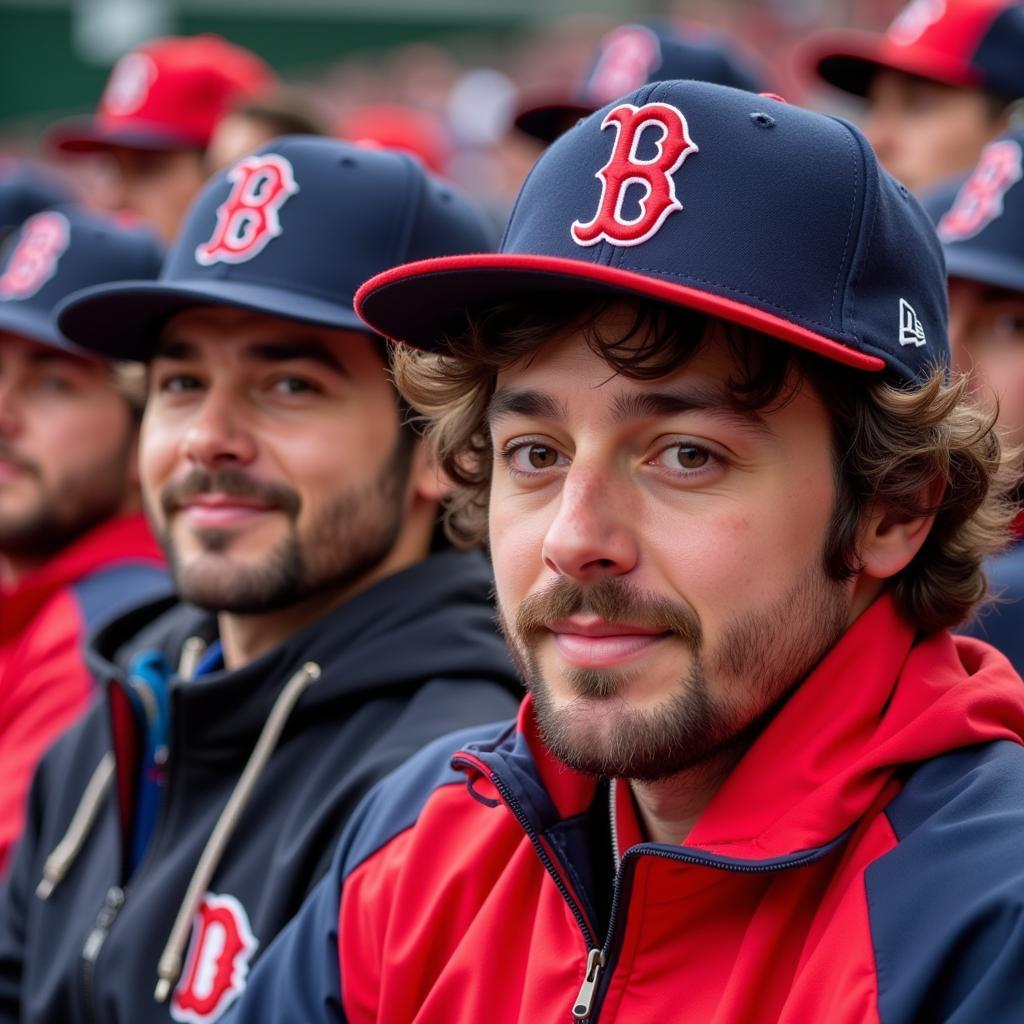 Fans Wearing Custom Red Sox Hats