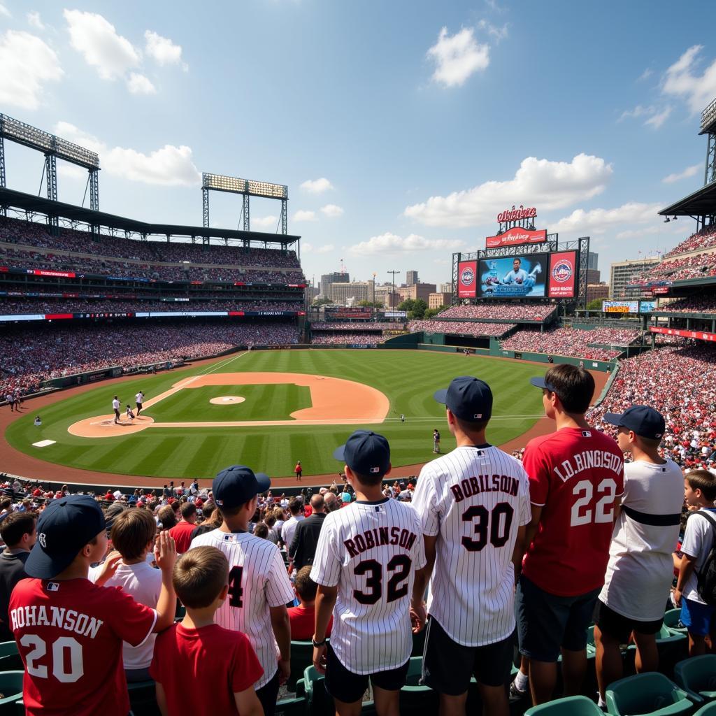 Fans Wearing Jackie Robinson Jerseys