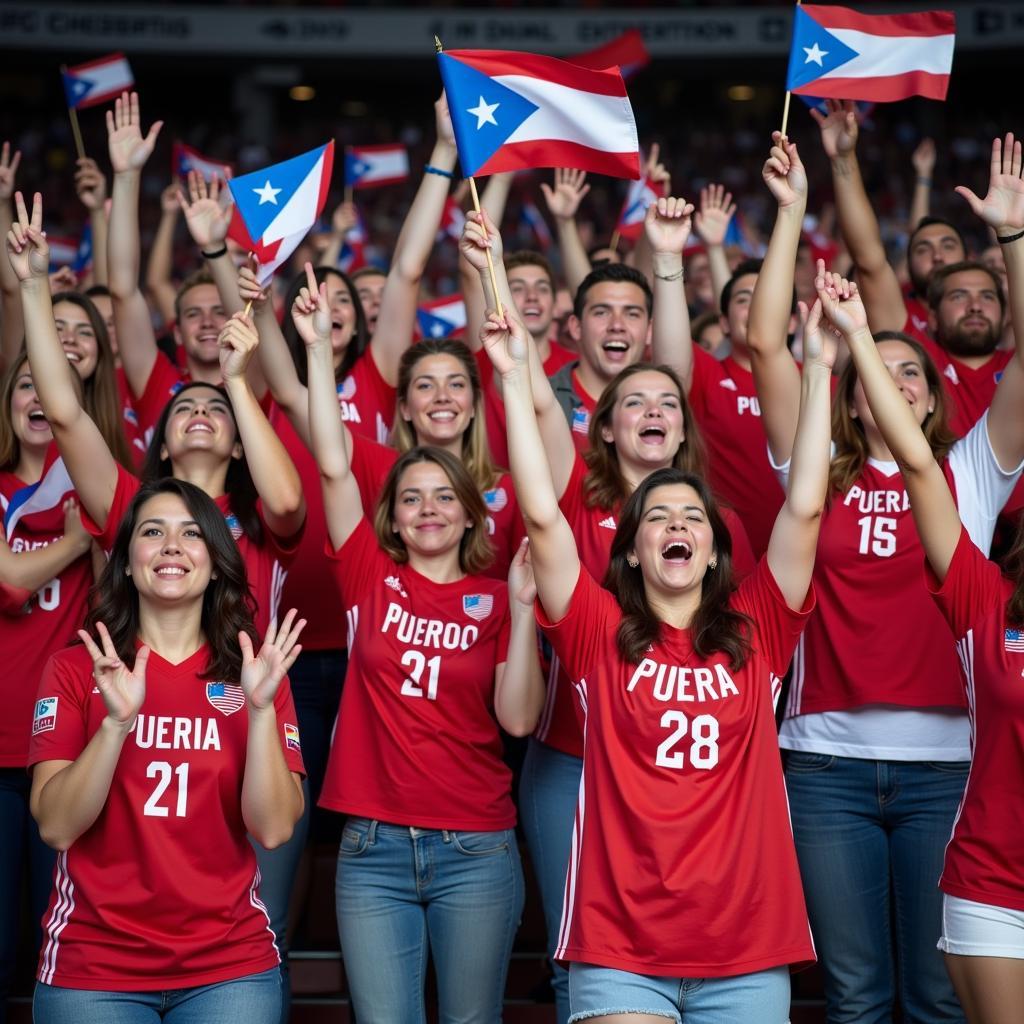 Fans showing support in Puerto Rico Olympic jerseys