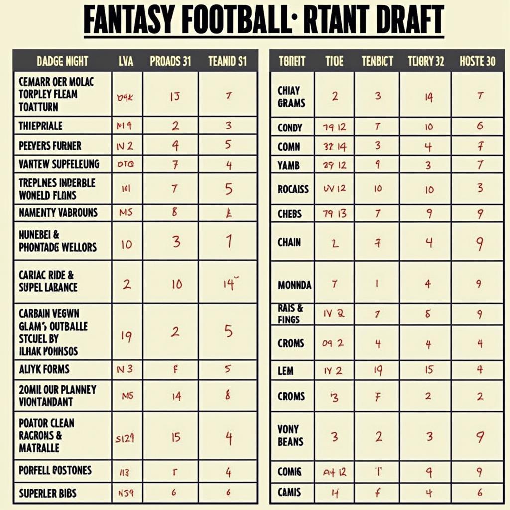 Fantasy Football Draft Board