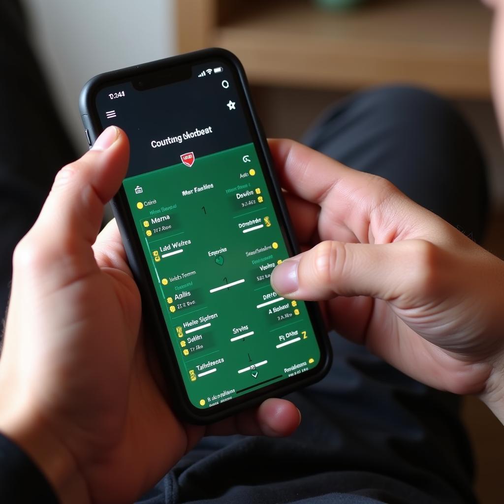 Setting Fantasy Football Lineup on Phone