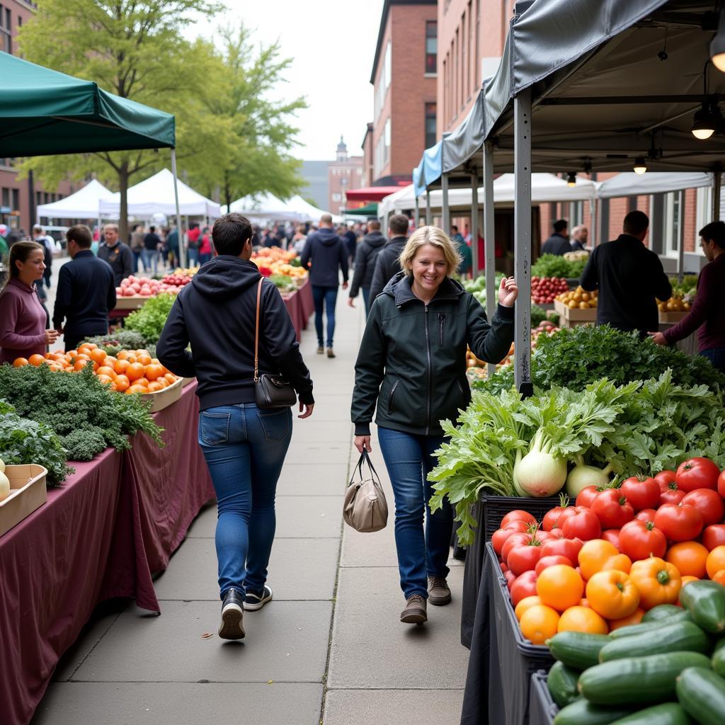 Bustling Farmers' Market on Beet Street