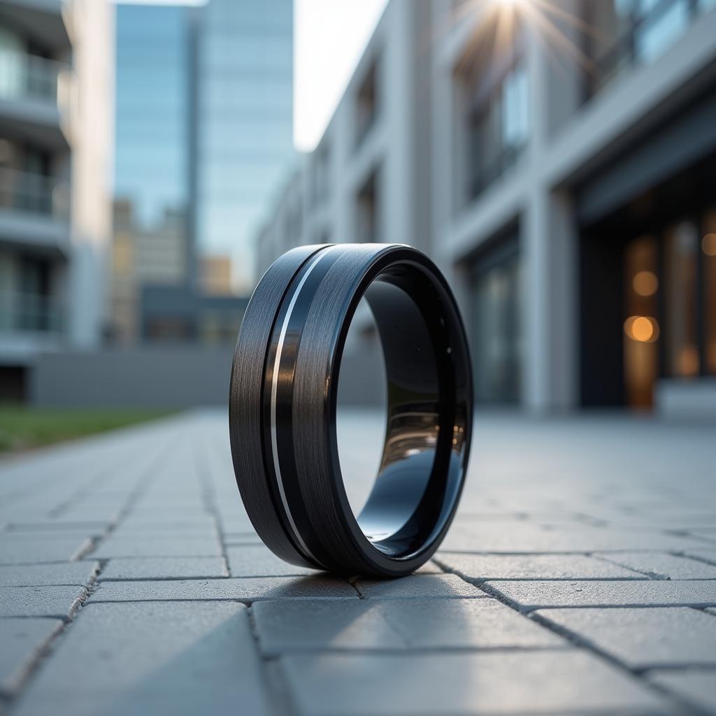 Modern Titanium Father's Day Ring