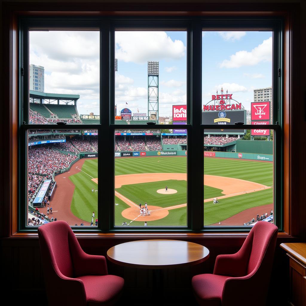 Fenway Park suite view of the field