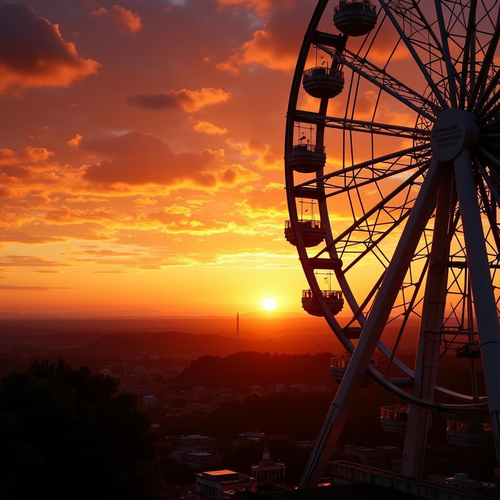 Sunset View from a Ferris Wheel