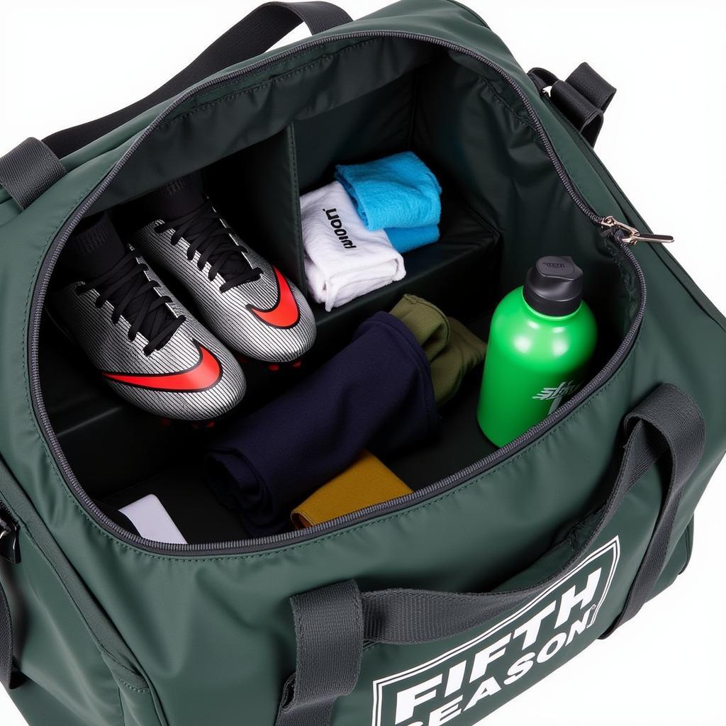 Essential gear inside a fifth season football bag