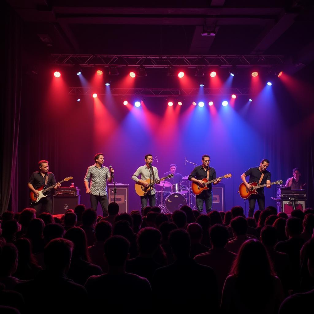 Filipino band performing live on stage in the USA