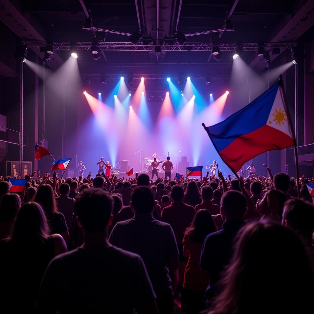 Enthusiastic crowd at a Filipino concert