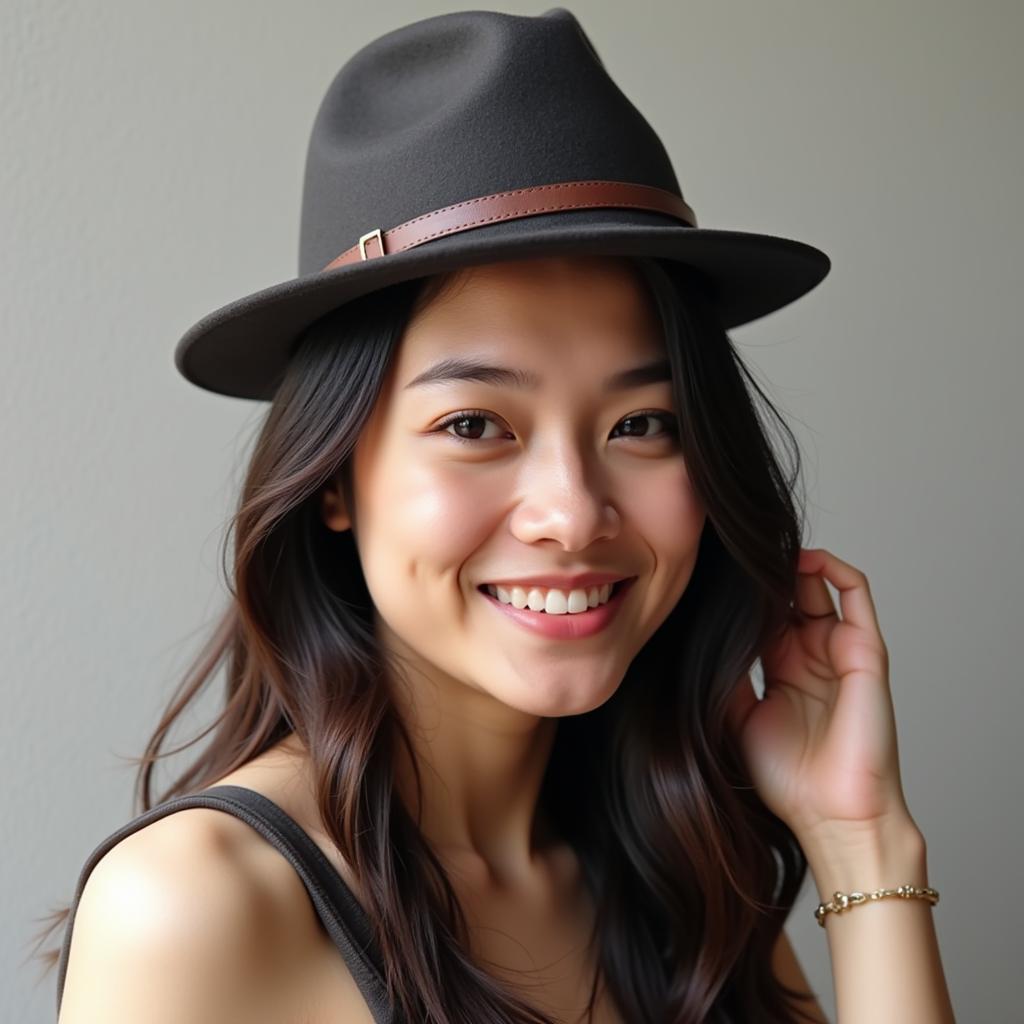 A model wearing a Filipino fitted hat