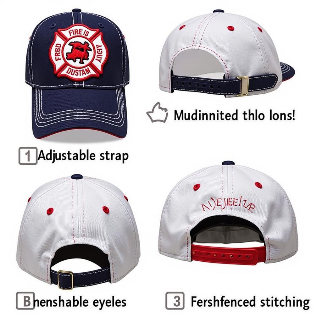 Close-up of a firefighter baseball cap