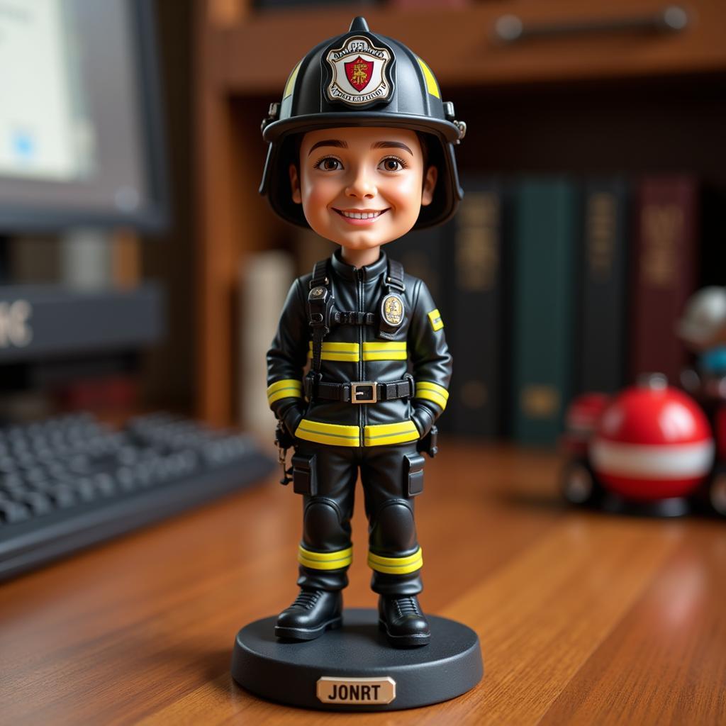 Firefighter Bobblehead on a Desk