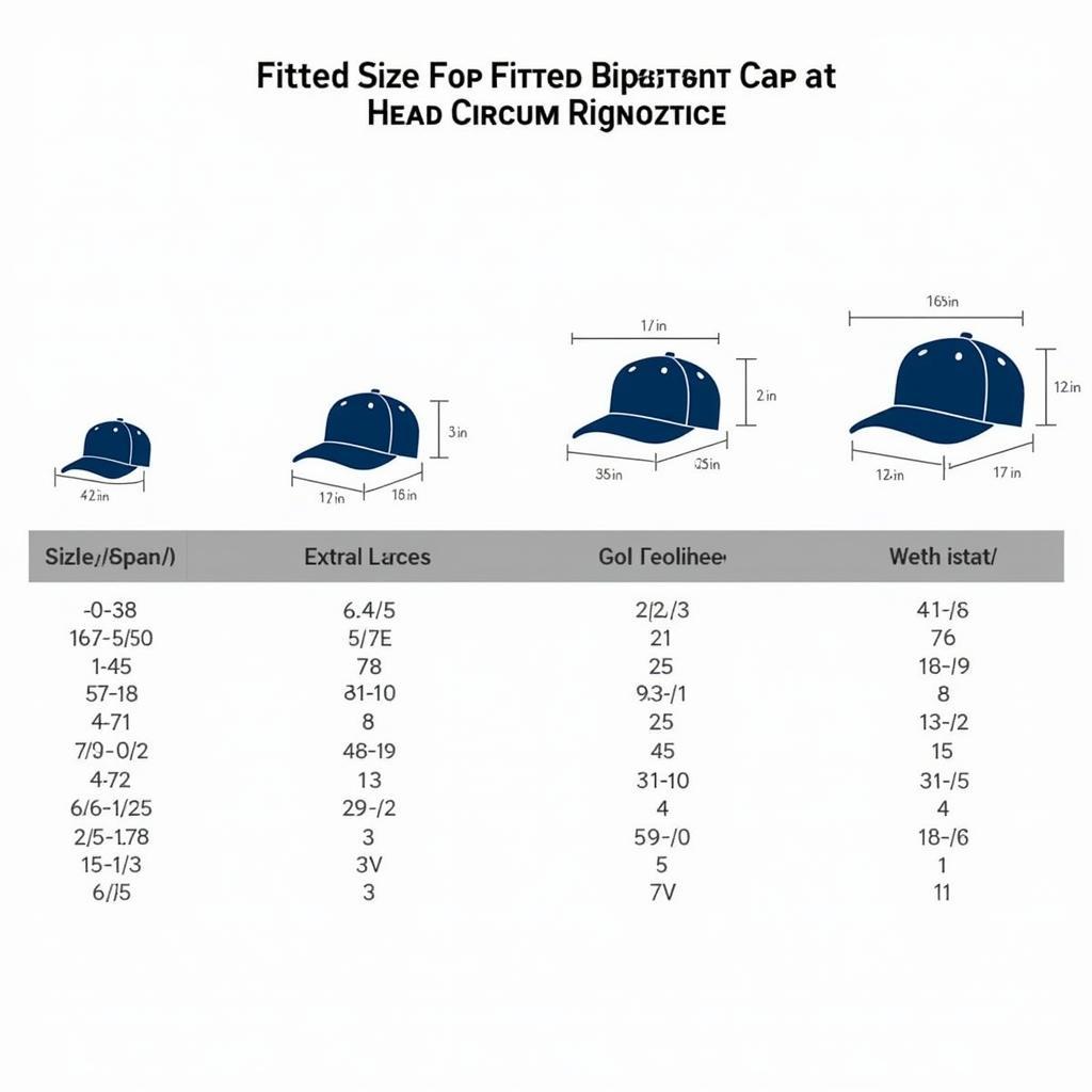 Fitted Baseball Cap Sizing Chart