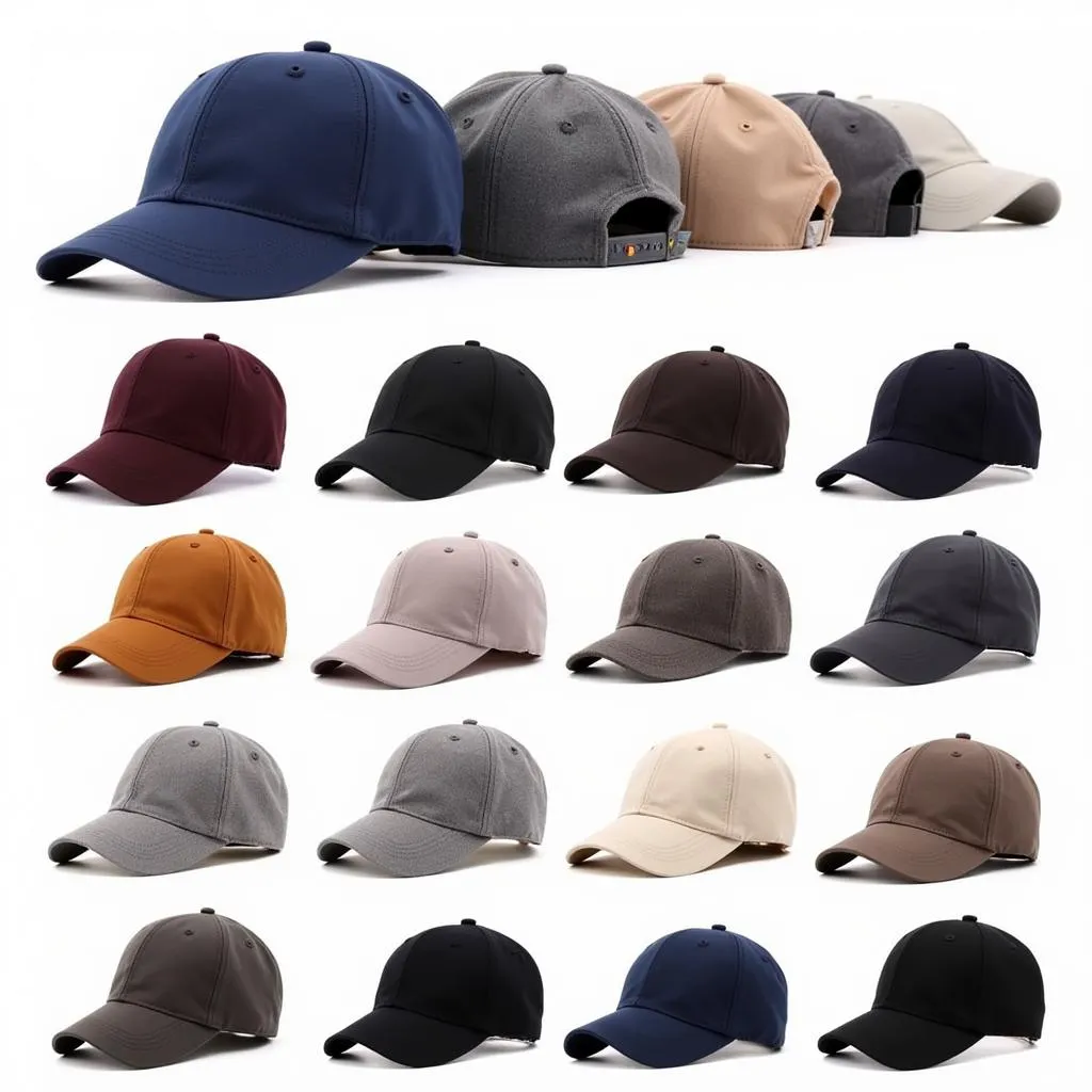 Fitted wool baseball caps in a variety of colors