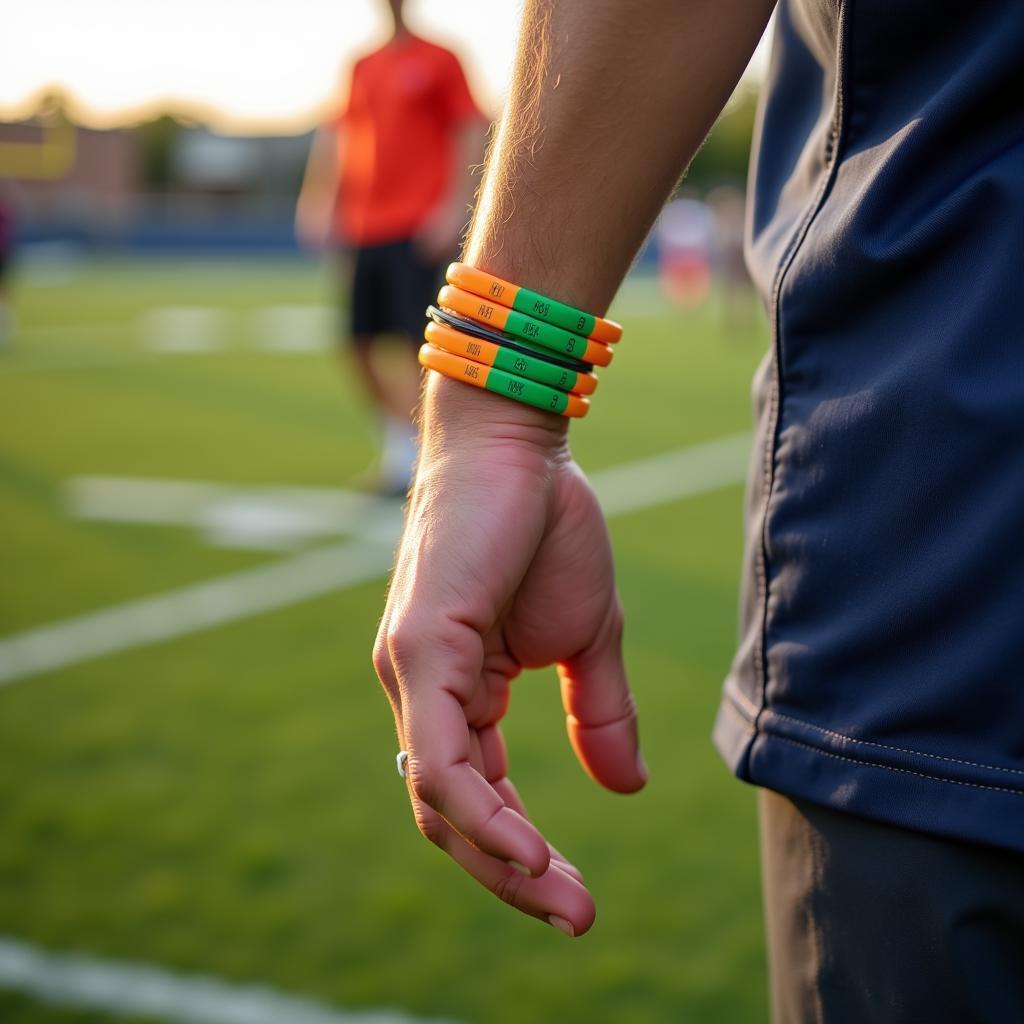 Flag Football Play Wristbands in Action