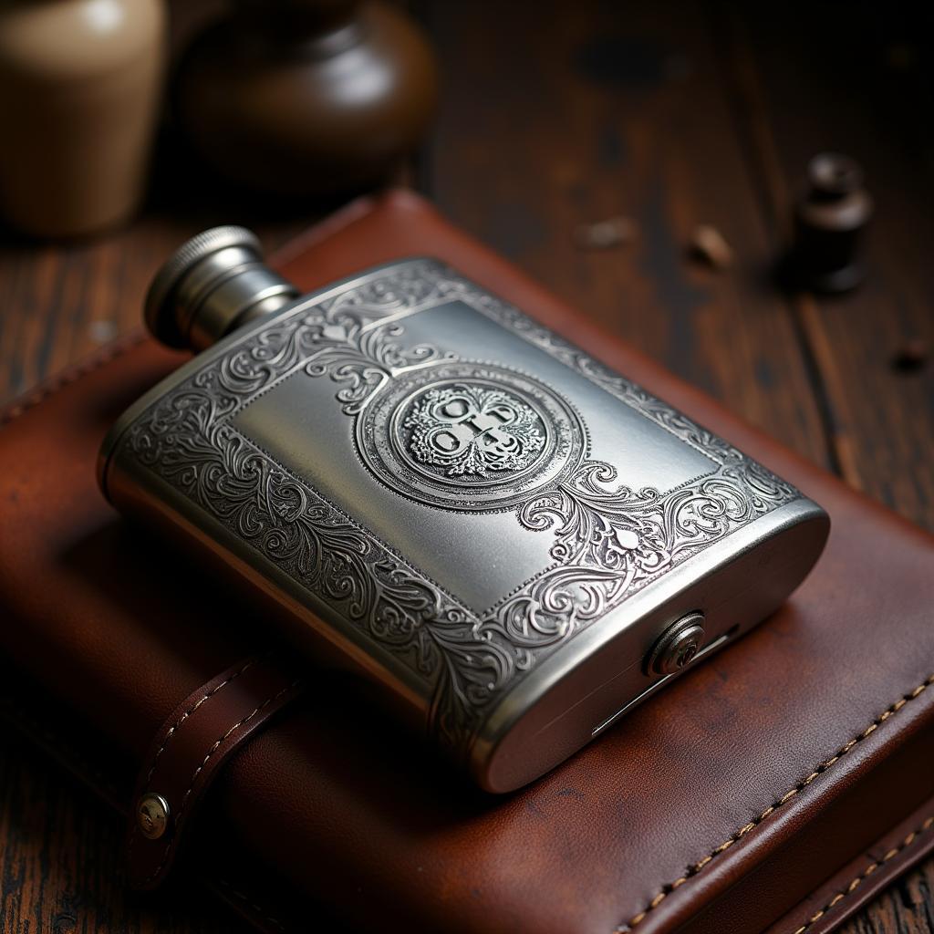 Antique silver flask