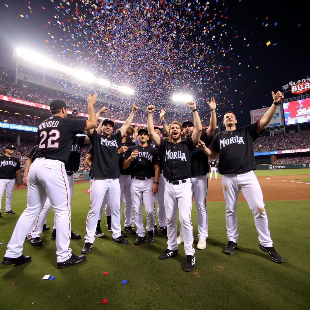 Florida Marlins Celebrating World Series Victory