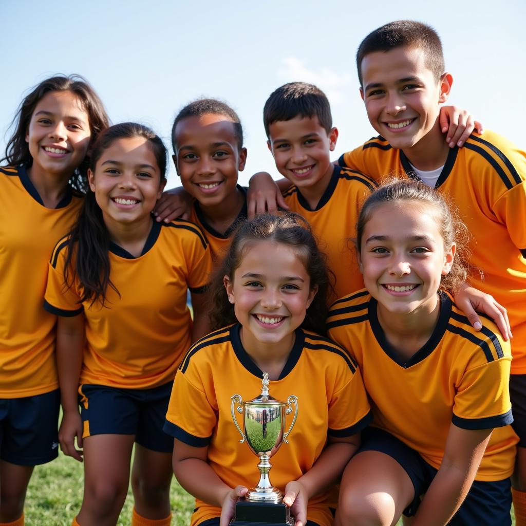 Florida Youth Soccer Team Celebrating Victory