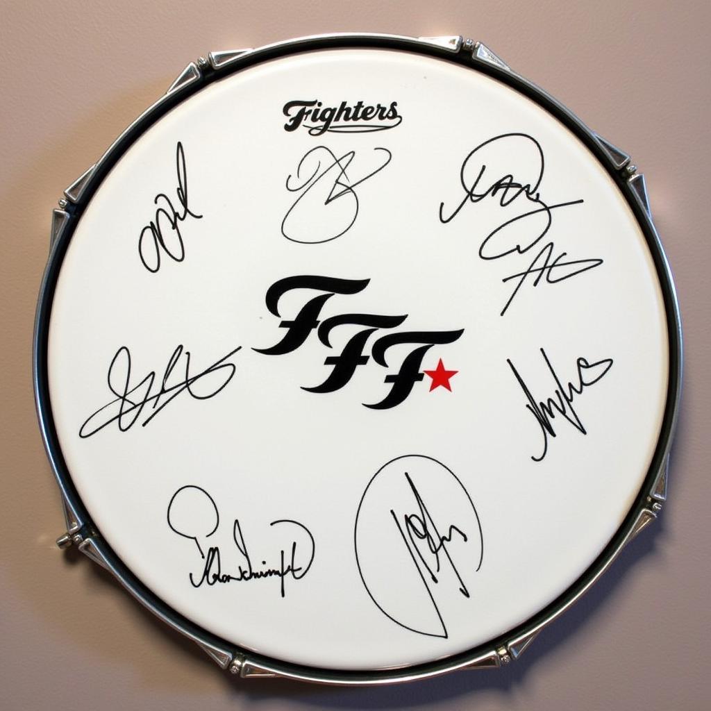 Foo Fighters signed drumhead