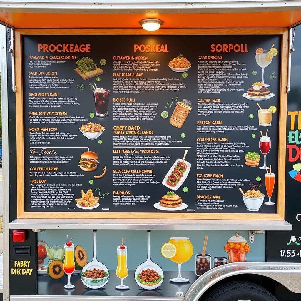  Colorful and inviting food truck menu board 