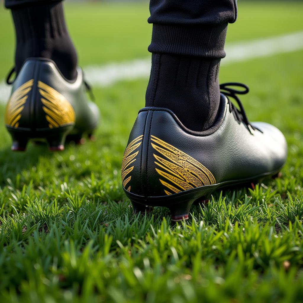 Close-up of football boots on Gold Glove Bermuda turf