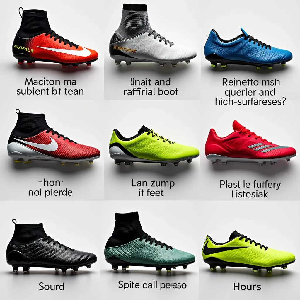 Variety of Football Boots