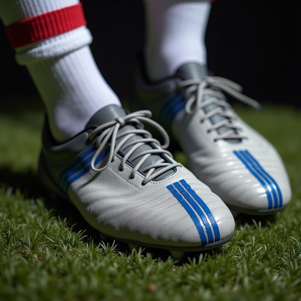 Close-Up of Football Boots Enhanced with Double Pinstripe Tape