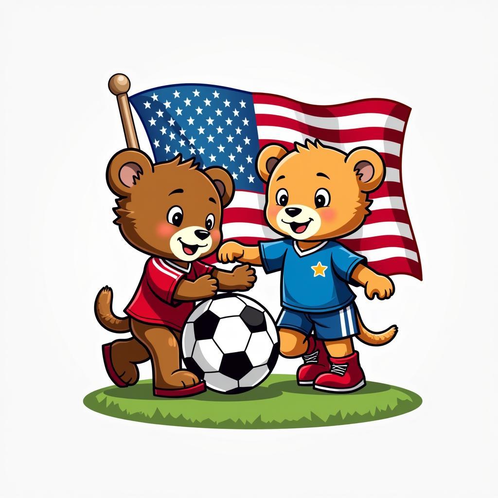 Football Club Logo: Cubs with Flag