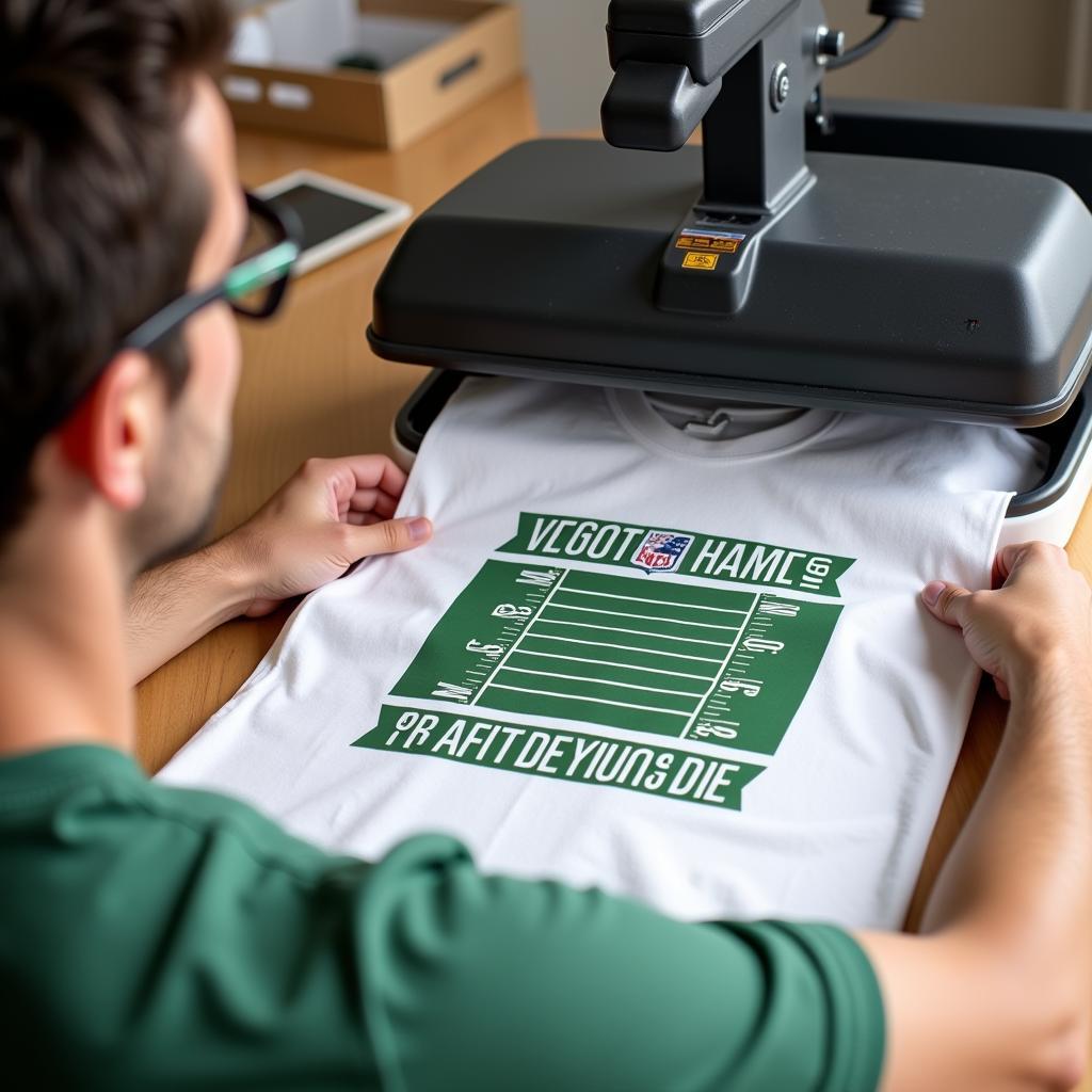 Football Fan Creating Custom T-shirt with SVG