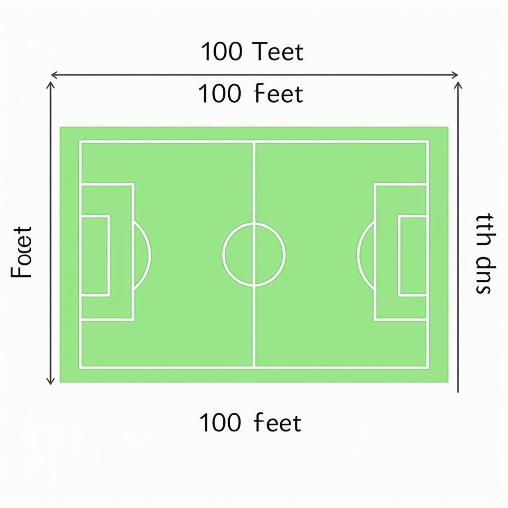 Football field dimensions in feet and meters