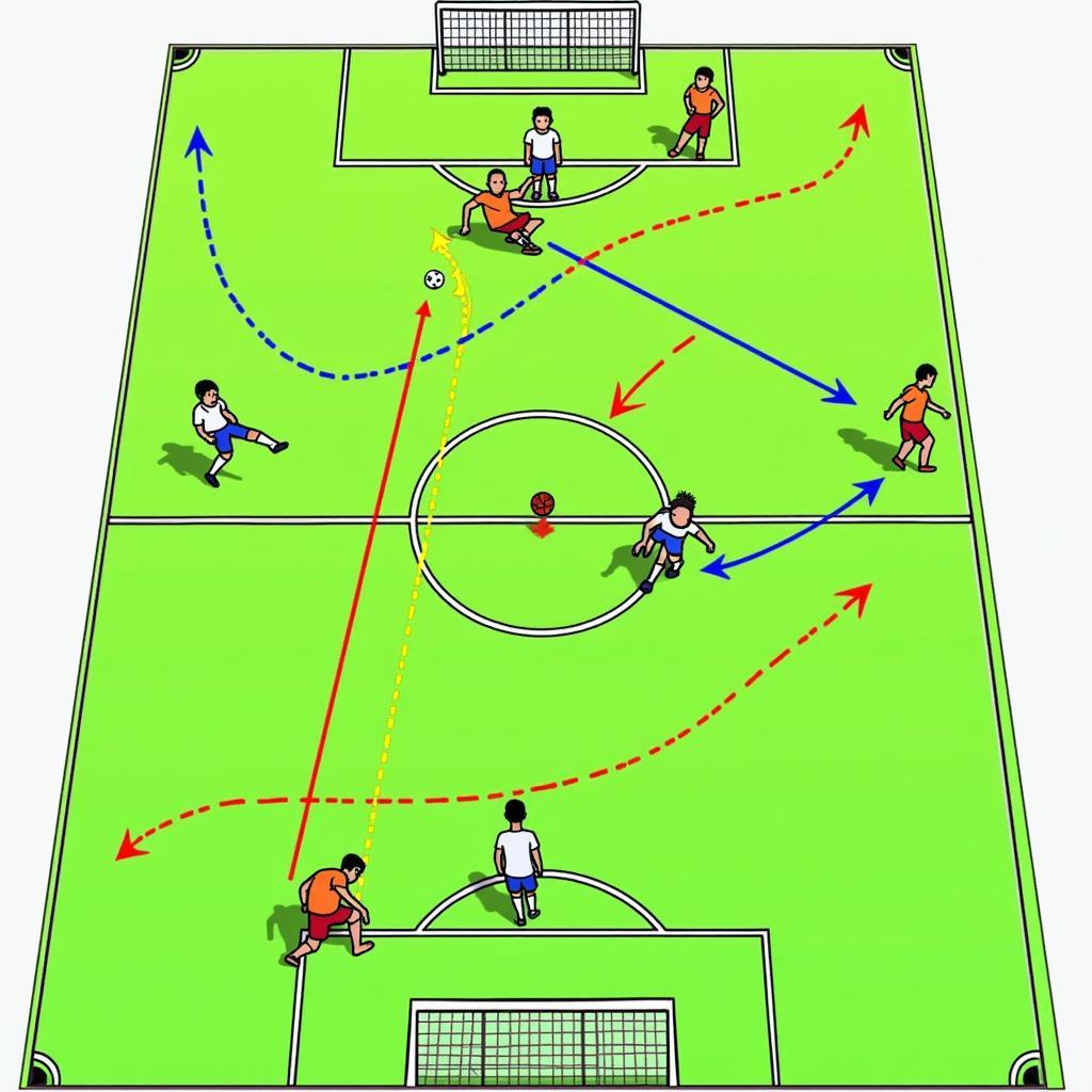 Football Field with Tactical Analysis Overlay