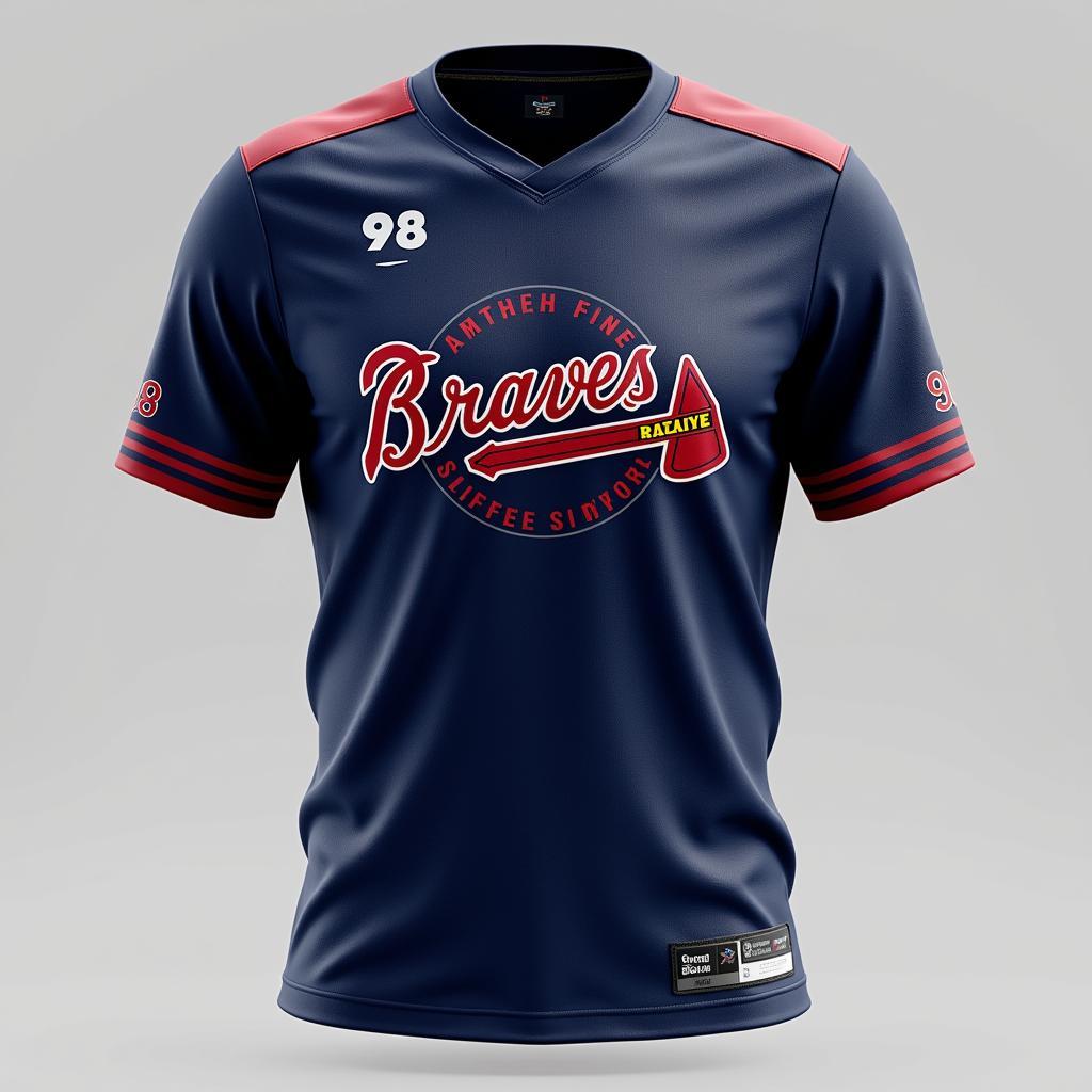 Custom Football Jersey Design with 98 Braves Logo