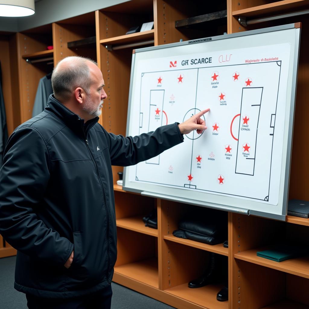 Football Manager Explaining Tactics with Lineup Card