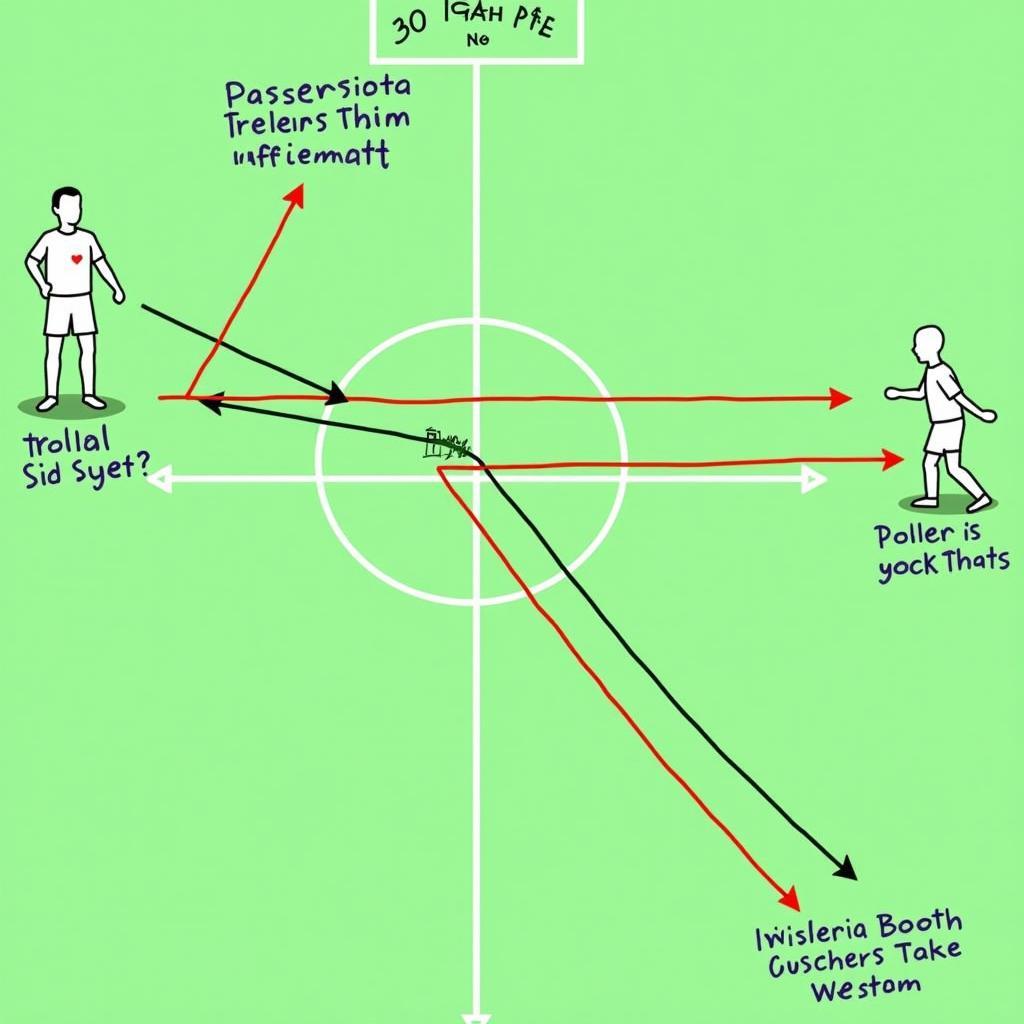 .30 yard passing options on a football pitch 