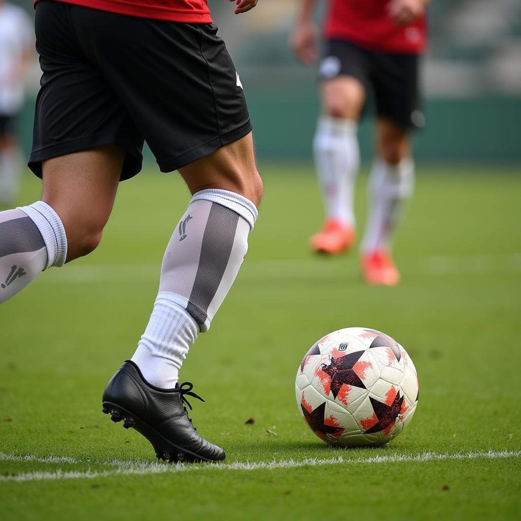 Football Player Close-Up Ball Control