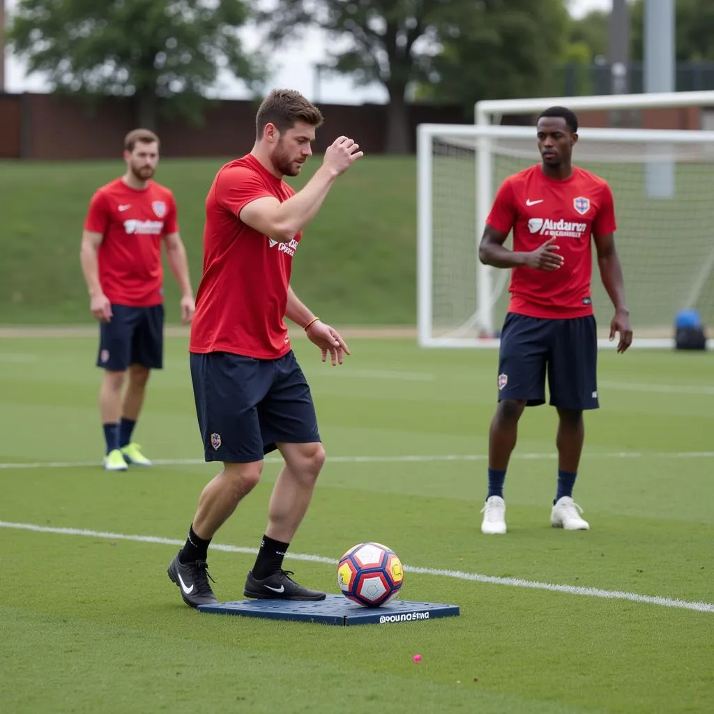 Football Player Using Larson Strike Plate