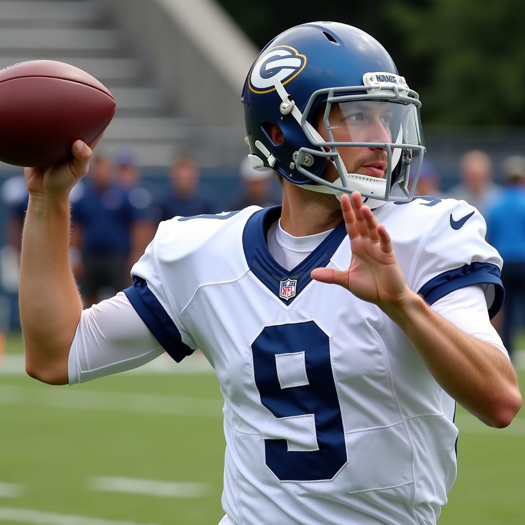 Quarterback with Visor in Action