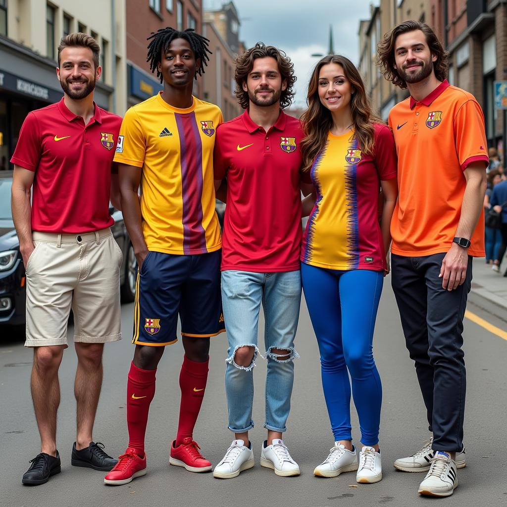 Football shirts worn as street style