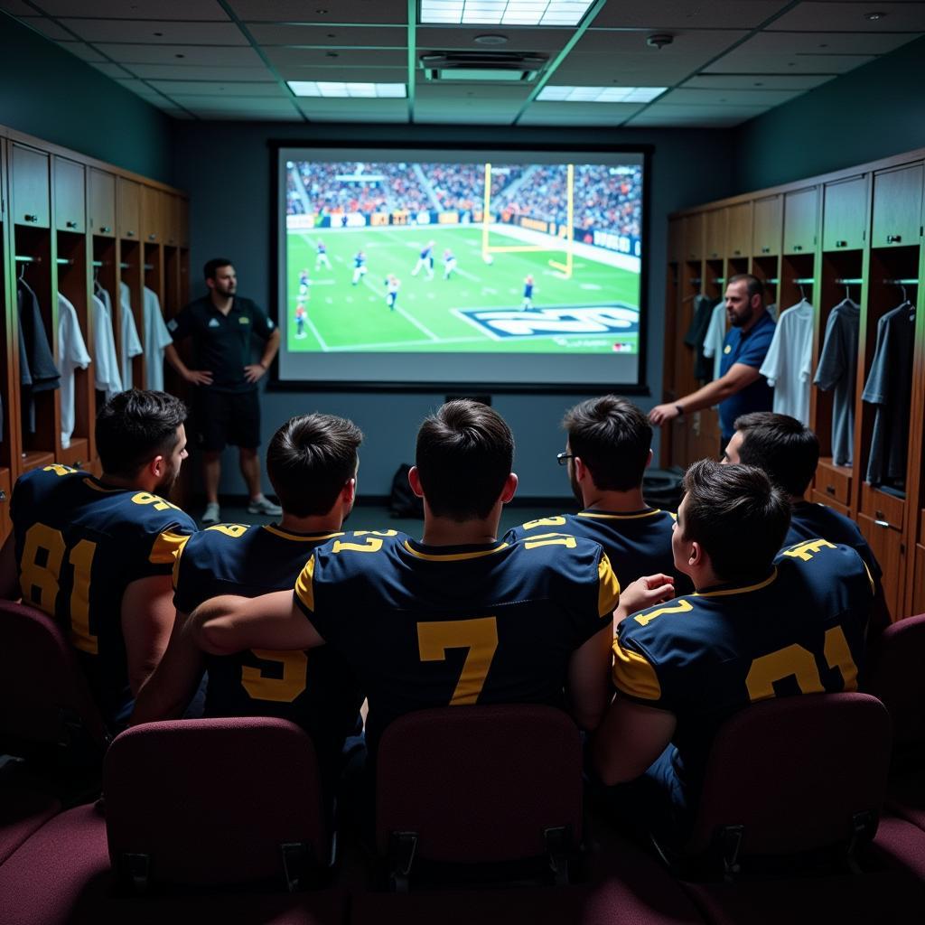 Football Team Analyzing Game Footage