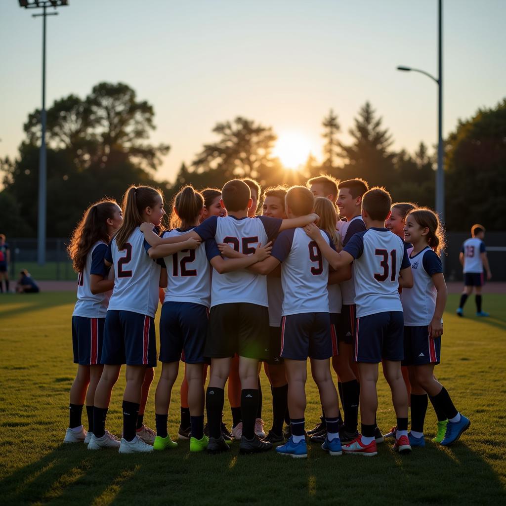 Football Team Celebrating Victory