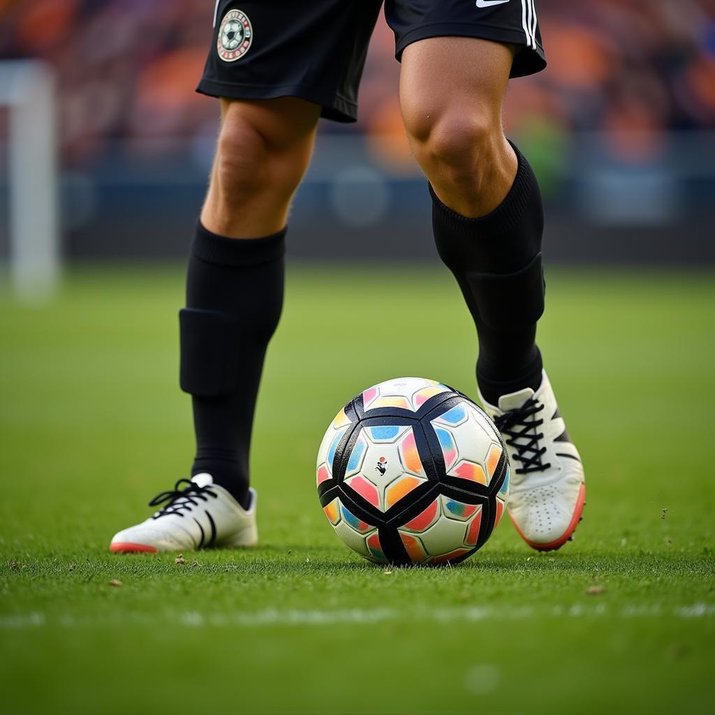 Midfielder demonstrating precise ball control