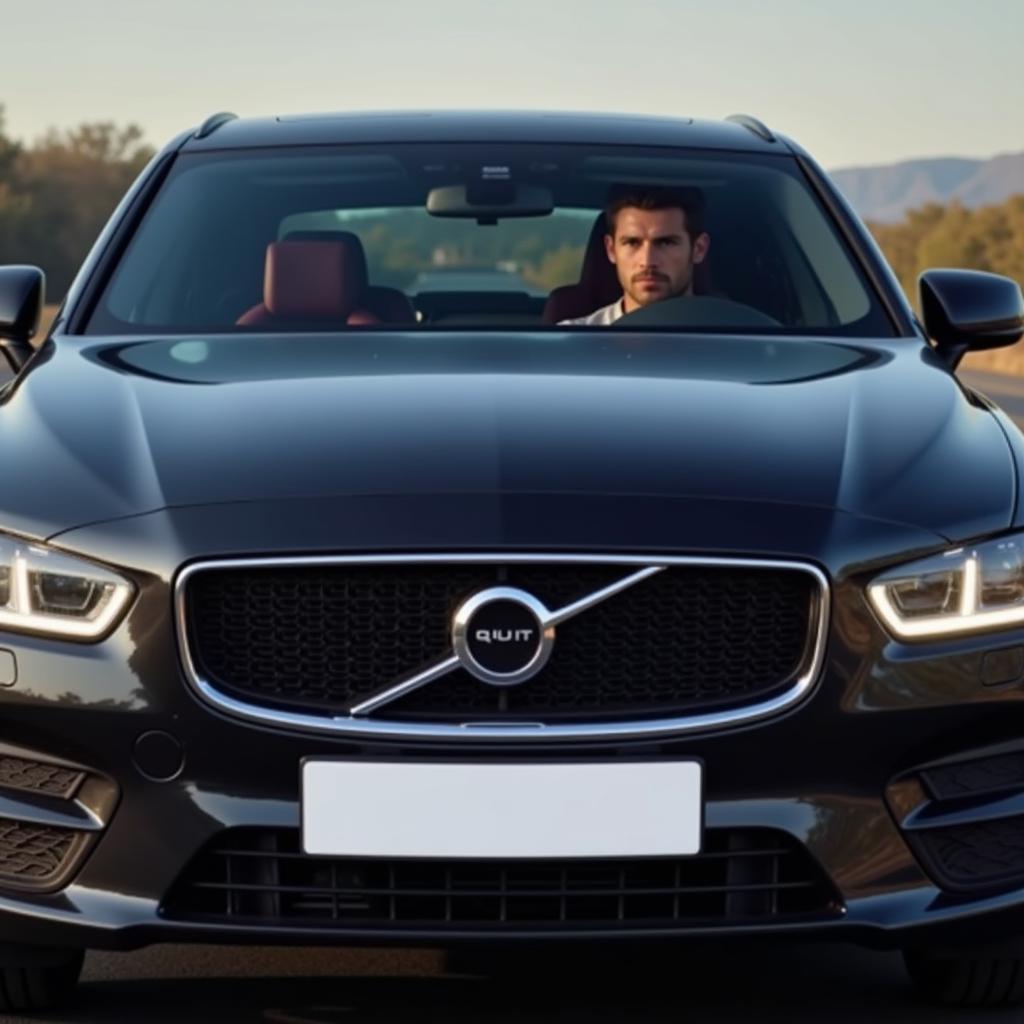 Footballer Driving a Car with Quiet Club License Plate