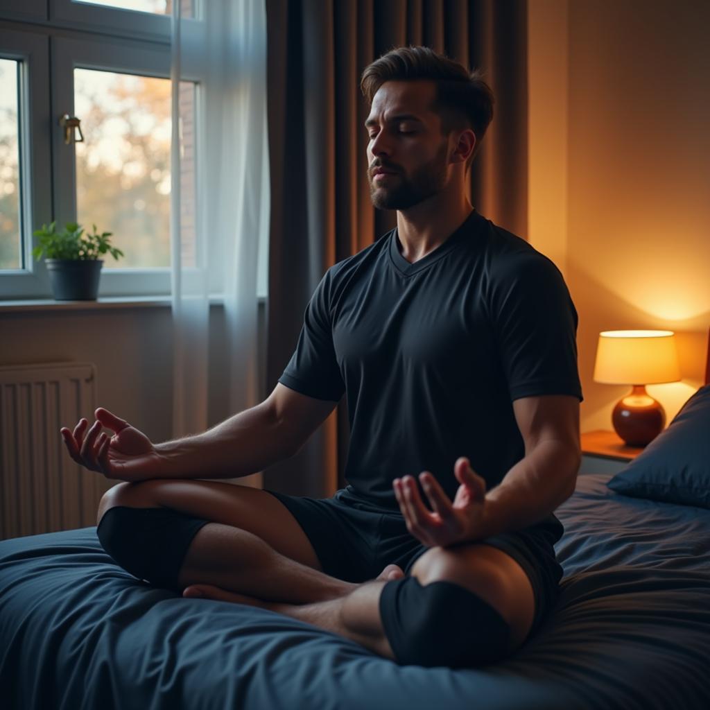 Footballer Meditating for Better Sleep