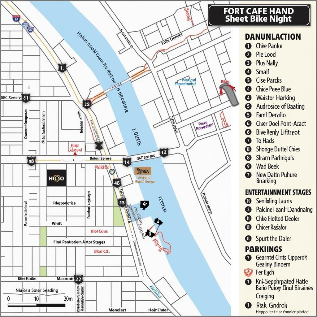 Map of the Fort Myers Bike Night event area