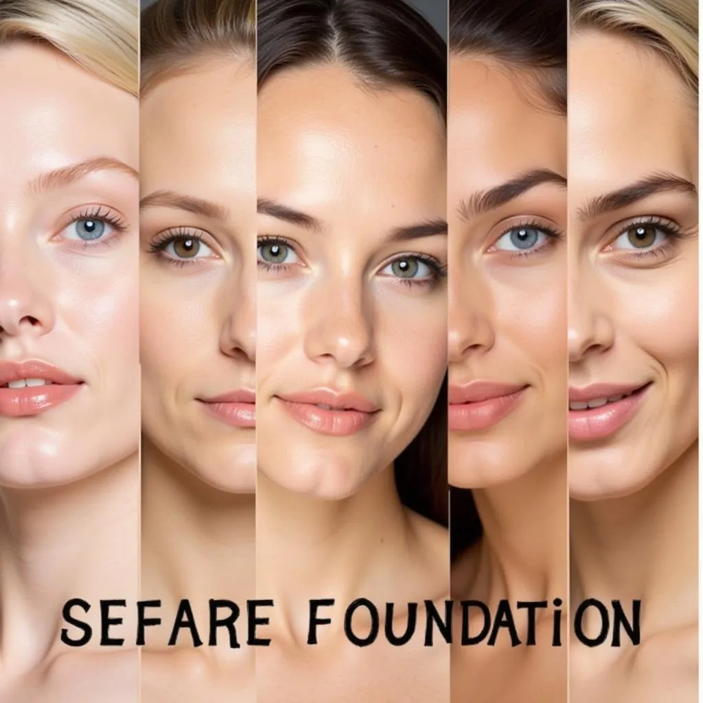 Different Foundation Shades on Various Skin Tones