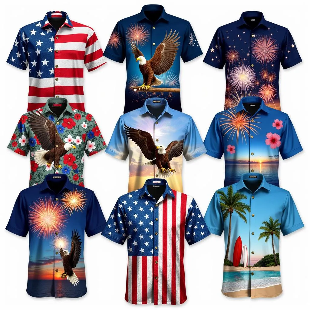 Fourth of July Hawaiian Shirt Designs