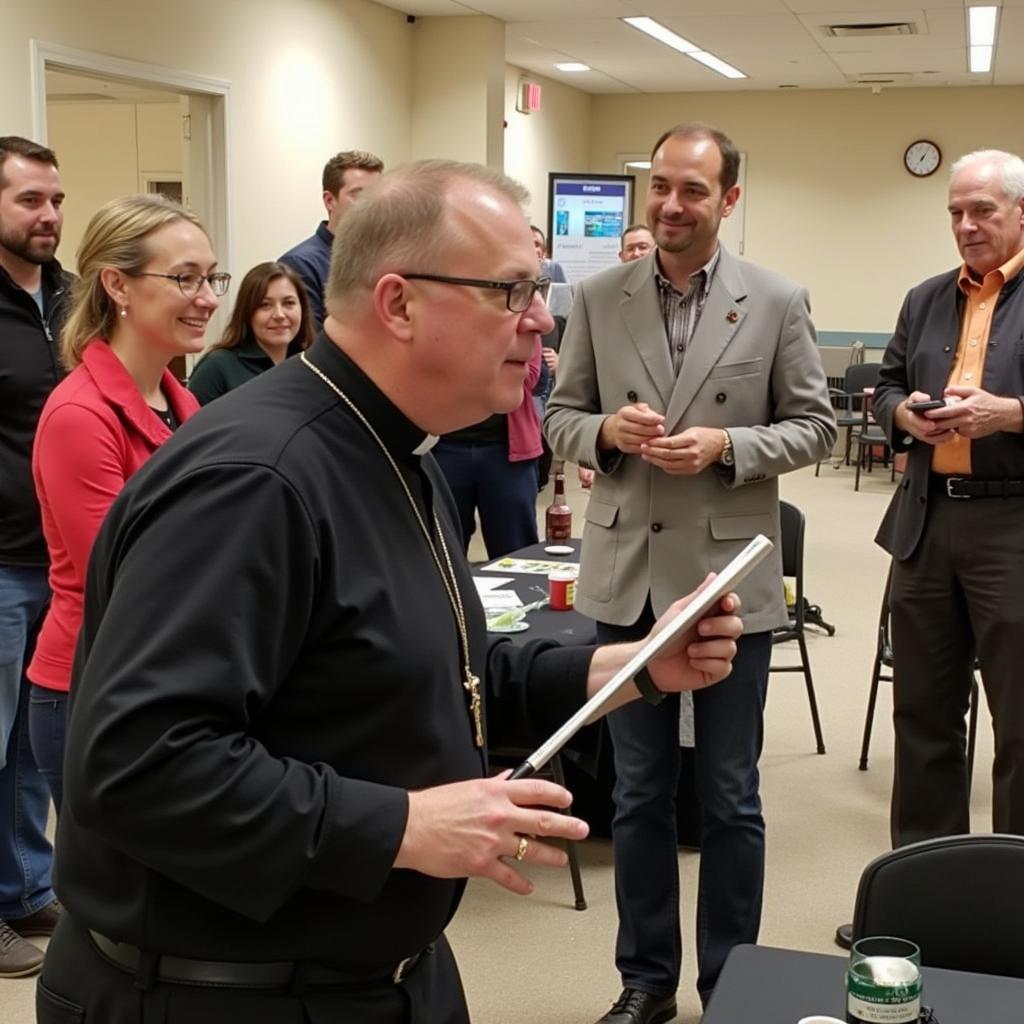 Fr Terry Richey engaging with his community